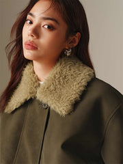 Women's Suede-Touch PU Padded Jacket