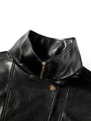 Women's Relaxed PU Moto Jacket