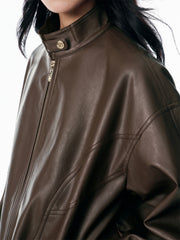 Women's Oversized Vintage Matte PU Jacket