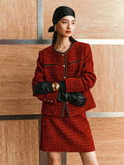 Women's Chenille Plaid Textured Set