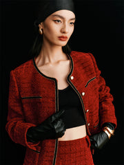 Women's Chenille Plaid Textured Set