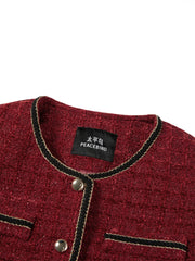 Women's Chenille Plaid Textured Jacket