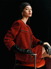 Women's Chenille Plaid Textured Set