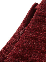 Women's Chenille Plaid A-Line Skirt