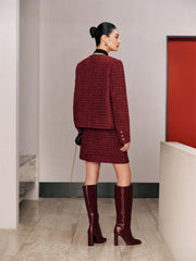 Women's Chenille Plaid Textured Set