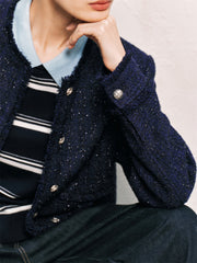 Women's Textured Raw-Edge Tweed Jacket