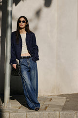 Women's Textured Raw-Edge Tweed Jacket