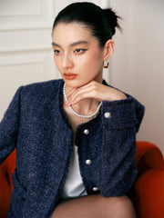 Women's Textured Raw-Edge Tweed Jacket