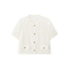 Women's Chanel-Style Short-Sleeve Cardigan