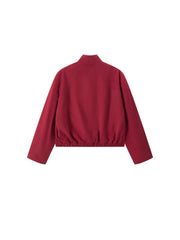 Women's barn-style cropped stand-collar jacket