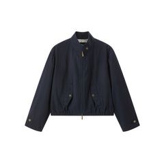 Women's barn-style cropped stand-collar jacket