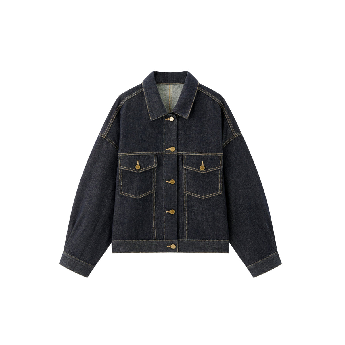 Women's Casual Cropped Cotton Denim Jacket