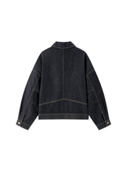 Women's Casual Cropped Cotton Denim Jacket