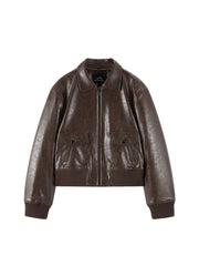 Women's Moto Cropped Padded Jacket with Detachable Fur Colla