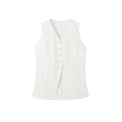 Women's Lyocell-Linen Blend V-Neck Twist Vest