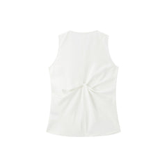Women's Lyocell-Linen Blend V-Neck Twist Vest