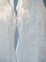 Women's Butterfly Flocked Sheer Shirtwith Back Cutout