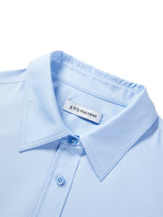 Women's Blue Modal Slim Fit Long-Sleeve Shirt