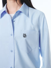 Women's Blue Modal Slim Fit Long-Sleeve Shirt