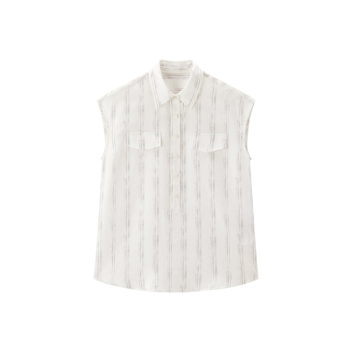 Women's Lyocell-Blend Striped Sleeveless Shirt