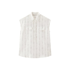 Women's Lyocell-Blend Striped Sleeveless Shirt