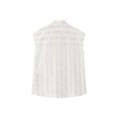 Women's Lyocell-Blend Striped Sleeveless Shirt
