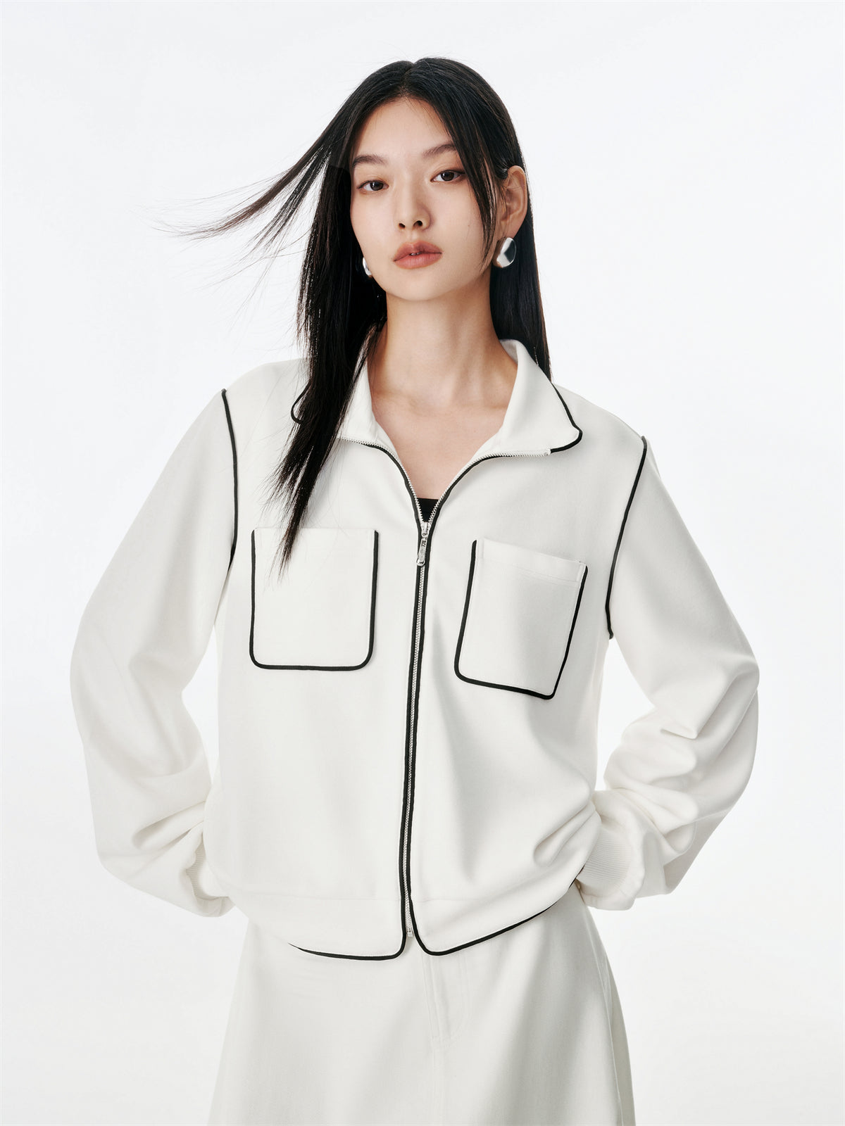 Women's Contrast-Trim Tweed-Inspired Jacket