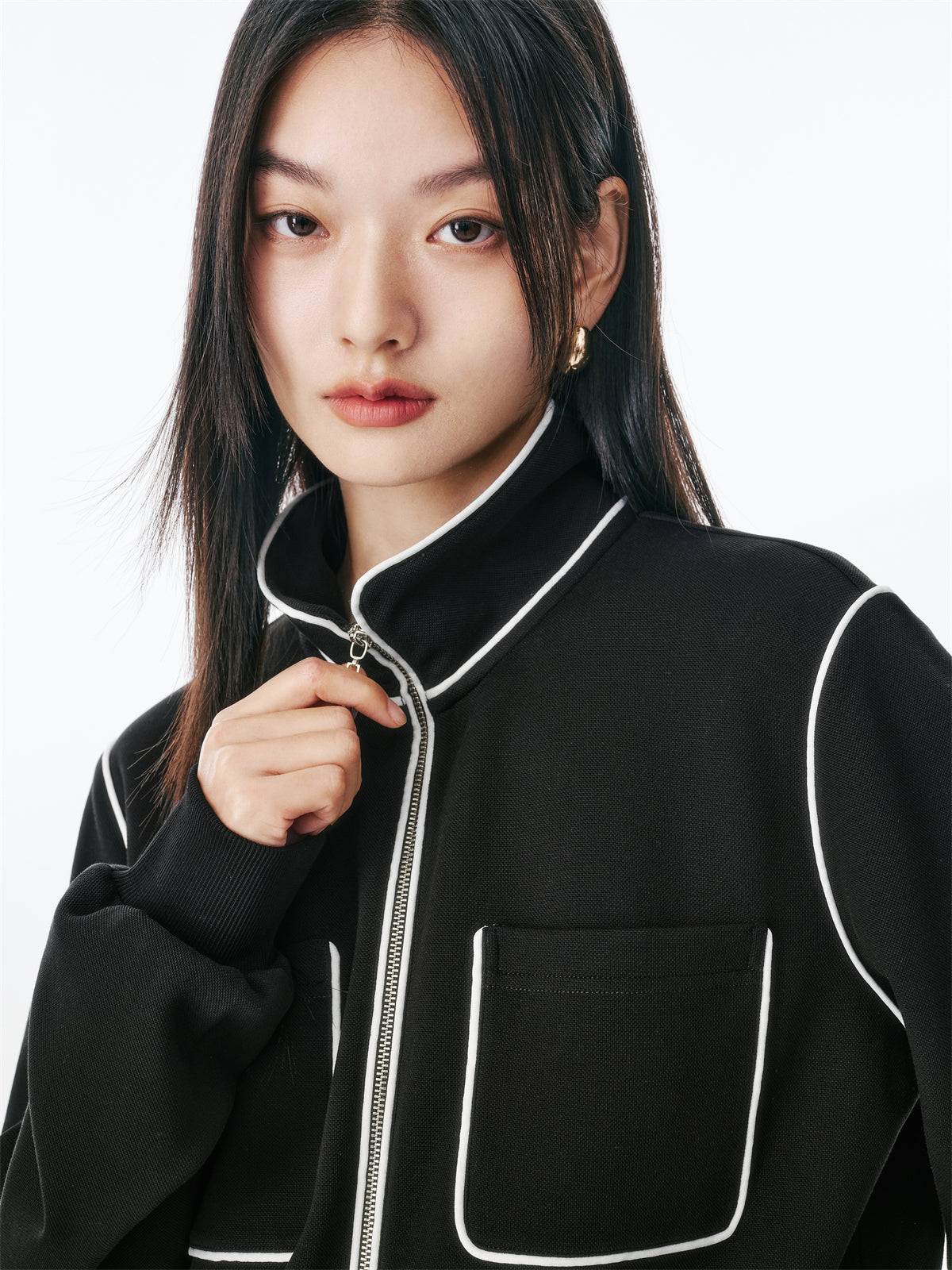 Women's Contrast-Trim Tweed-Inspired Jacket