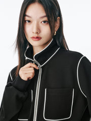 Women's Contrast-Trim Tweed-Inspired Jacket