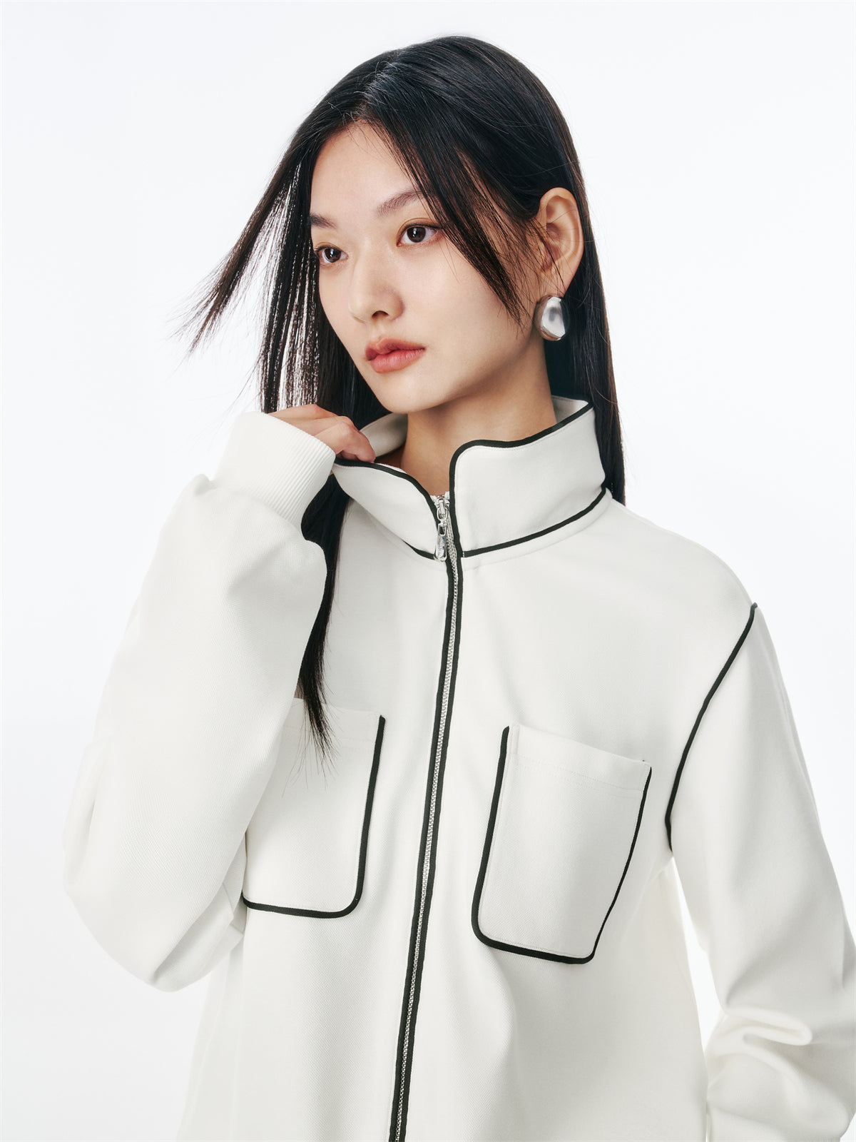 Women's Contrast-Trim Tweed-Inspired Jacket
