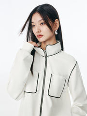 Women's Contrast-Trim Tweed-Inspired Jacket