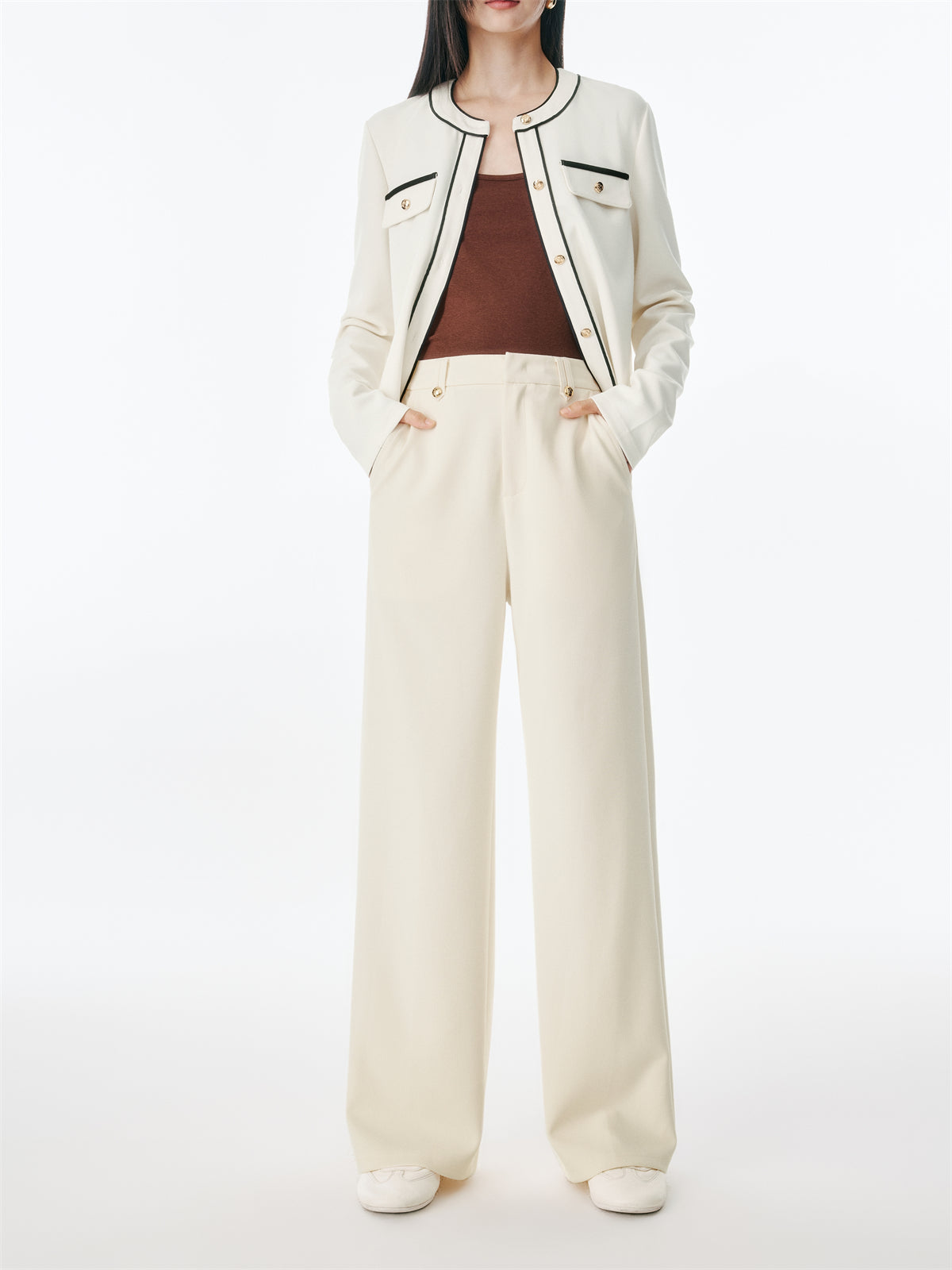 Women's Solid Wide-Leg Pants