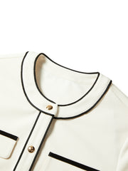Women's Classic Tweed-Inspired Short Jacket