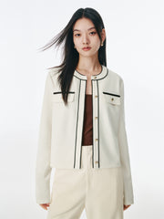 Women's Classic Tweed-Inspired Short Jacket