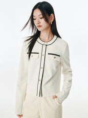 Women's Classic Tweed-Inspired Short Jacket