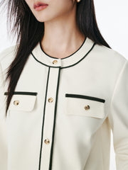 Women's Classic Tweed-Inspired Short Jacket