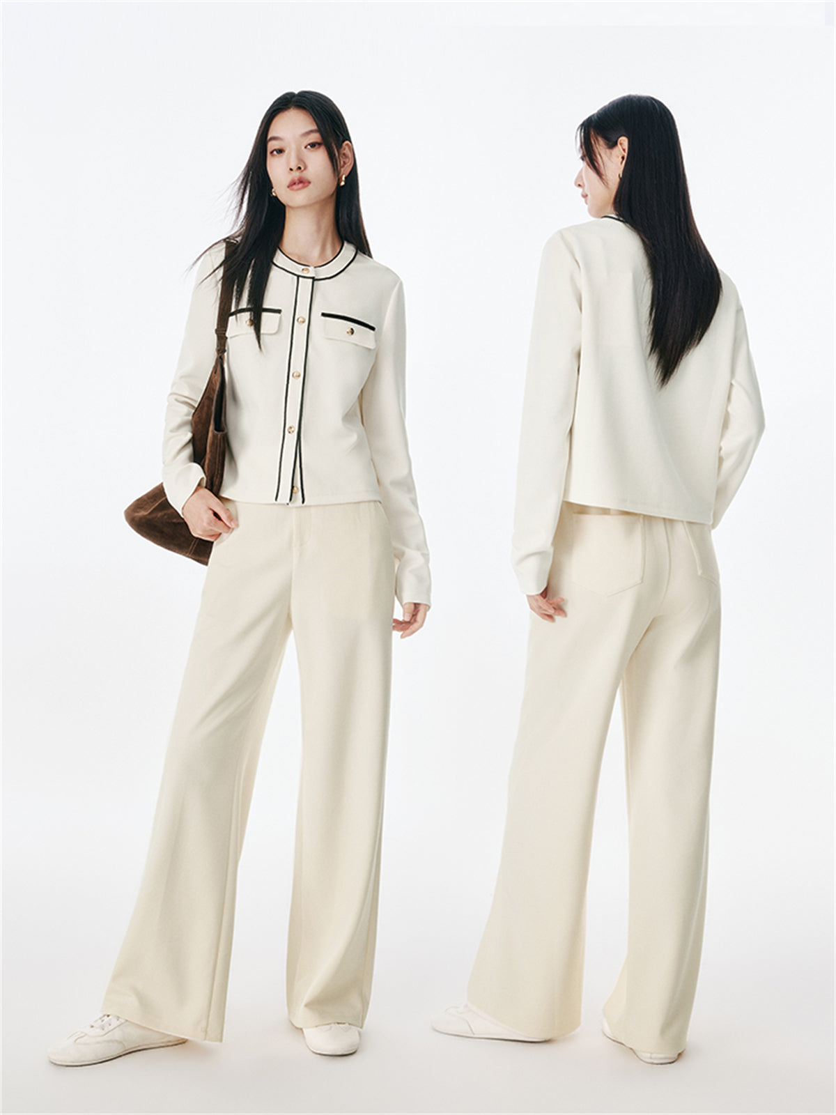 Women's Classic Tweed-Inspired Short Jacket