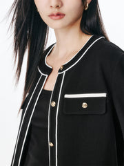 Women's Classic Tweed-Inspired Short Jacket