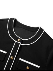 Women's Classic Tweed-Inspired Short Jacket