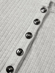 Women's Layered-Look Henley Top with Lace Panels