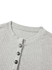 Women's Layered-Look Henley Top with Lace Panels