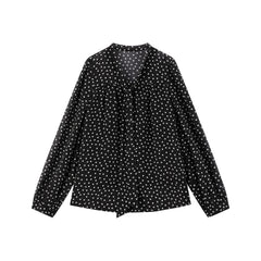 Women's Chiffon Blouse with Tie-Neck Detail