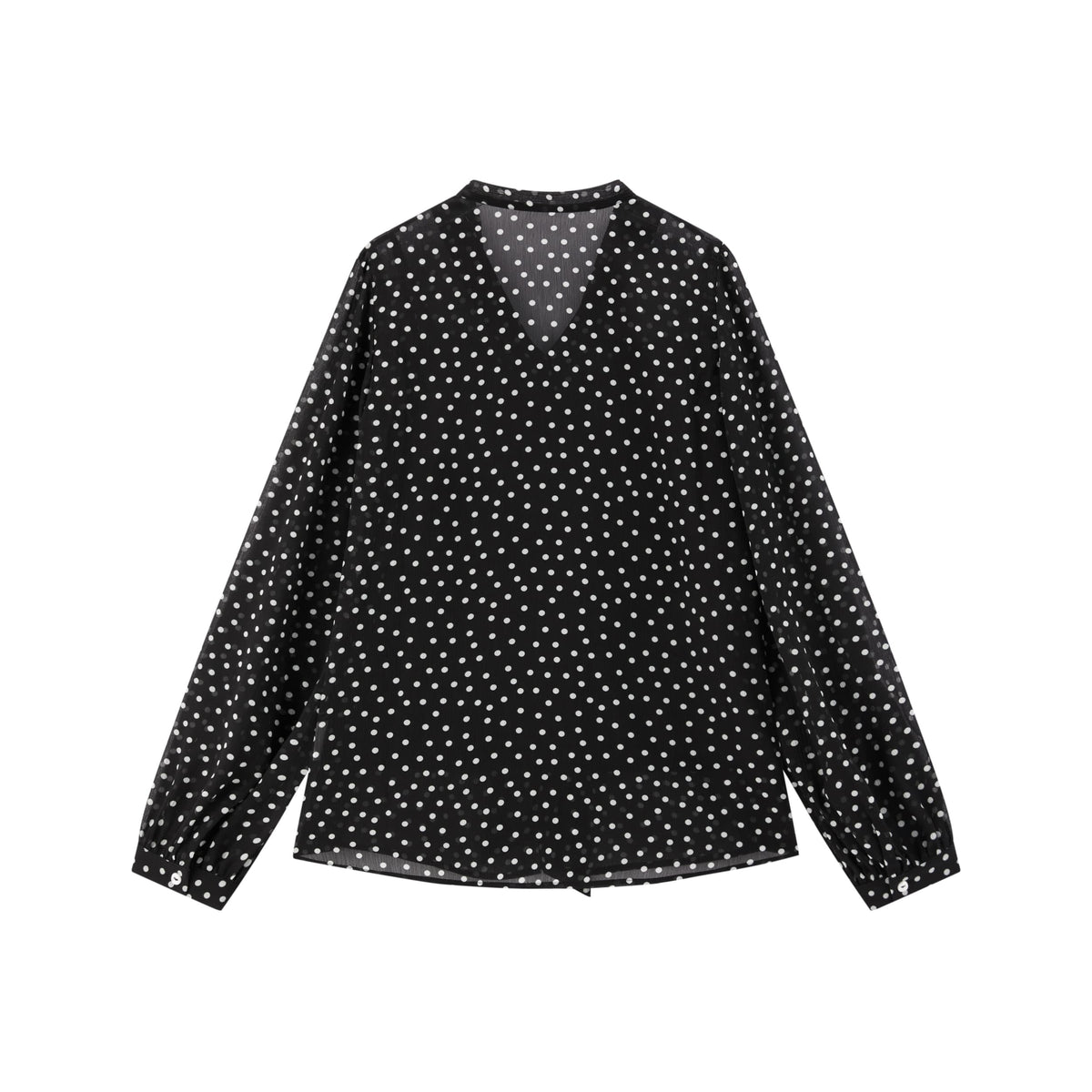Women's Chiffon Blouse with Tie-Neck Detail
