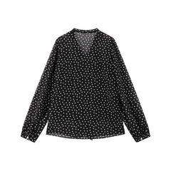Women's Chiffon Blouse with Tie-Neck Detail