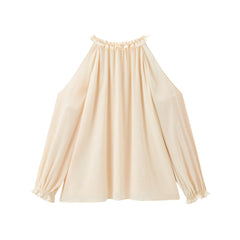 Women's French-style off-shoulder long-sleeve T-shirt