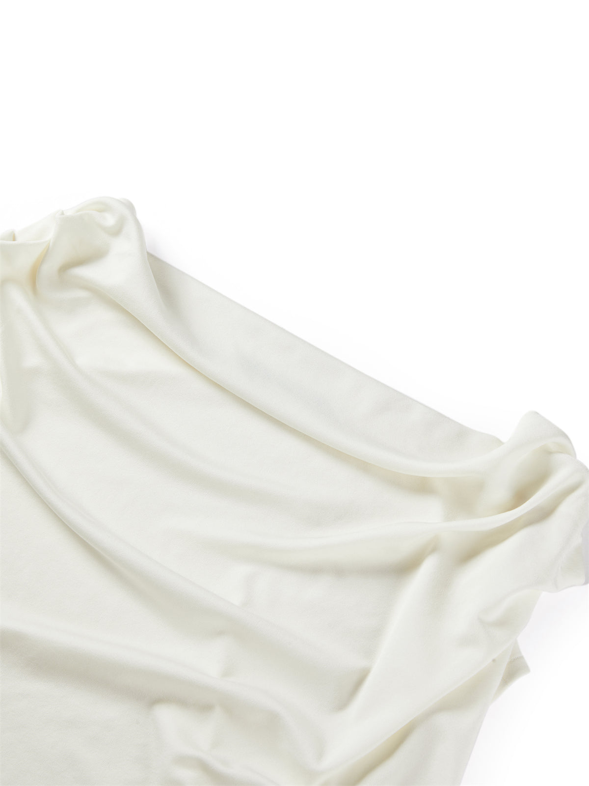 Women's Draped Neck Acetate Ruched T-Shirt