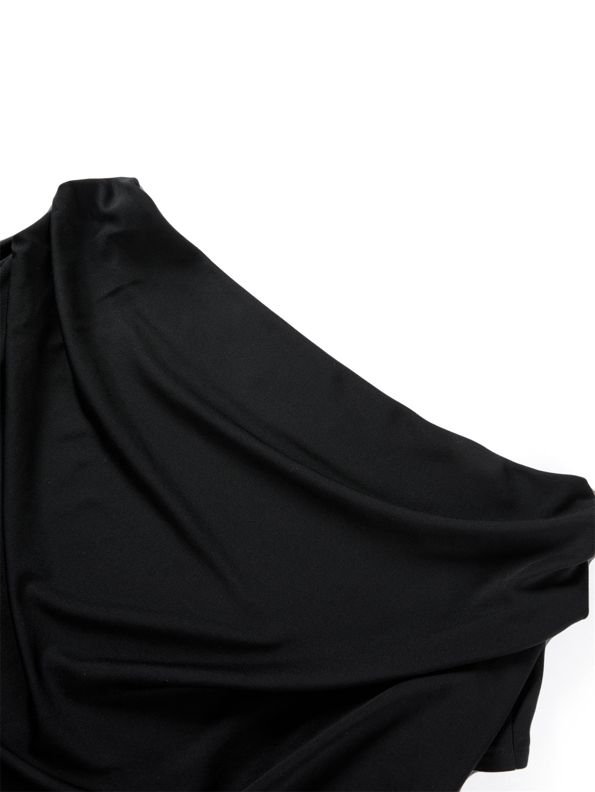 Women's Draped Neck Acetate Ruched T-Shirt