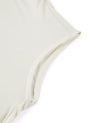 Women's Draped Neck Acetate Ruched T-Shirt