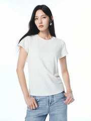 Women's Basic White Brushed T-Shirt
