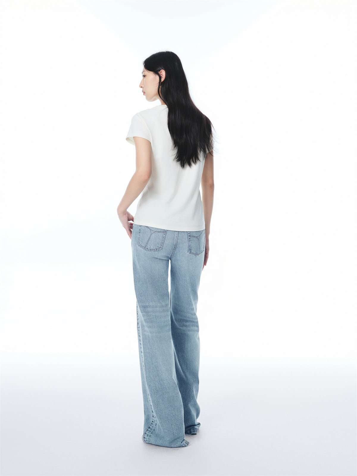 Women's Basic White Brushed T-Shirt
